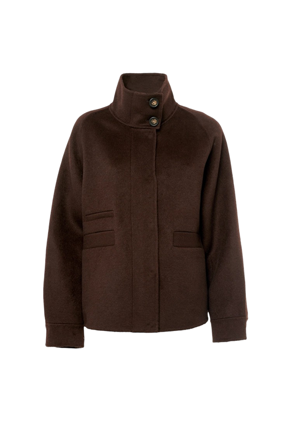 Manila Grace - Cappotto Corto In Lana Con Collo Alto