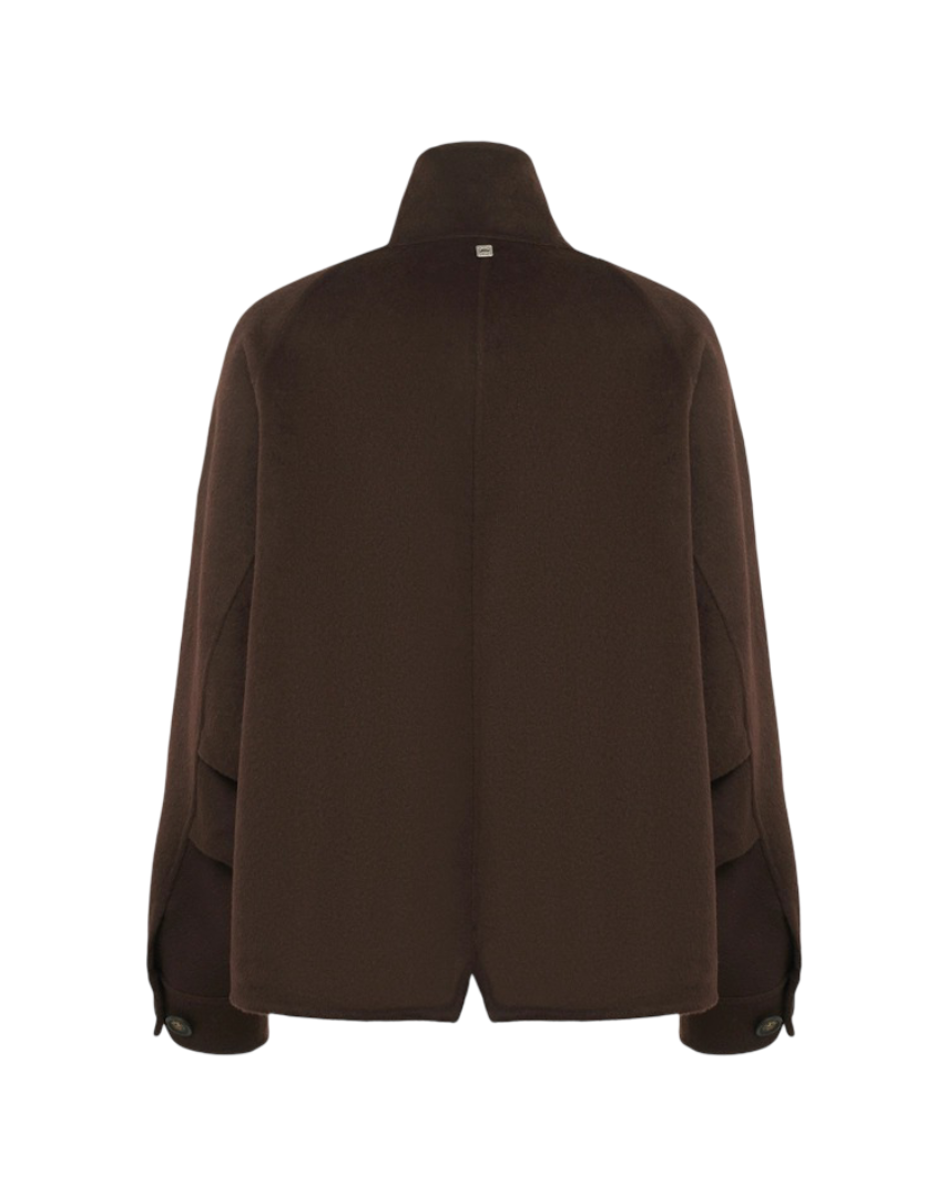 Manila Grace - Cappotto Corto In Lana Con Collo Alto