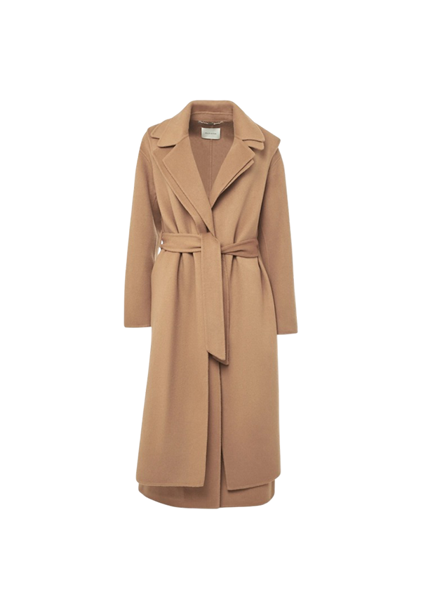 Manila Grace - Cappotto Double In Misto Lana Con Cintura