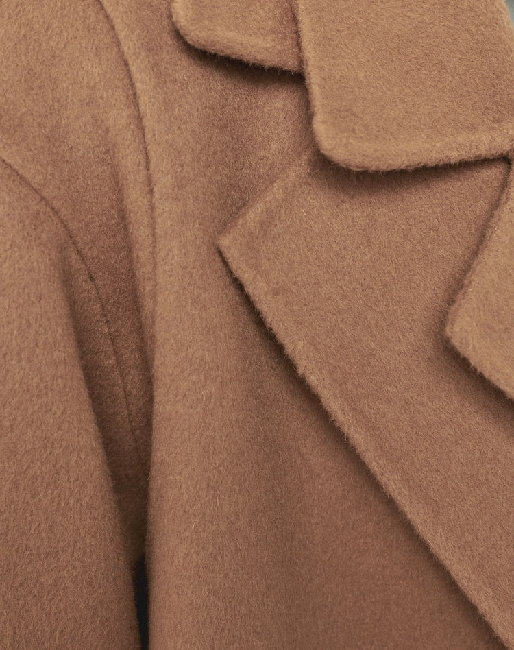 Manila Grace - Cappotto Double In Misto Lana Con Cintura