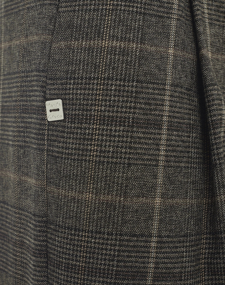 Manila Grace - Pantaloni Dritti Con Risvolto E Motivo Check