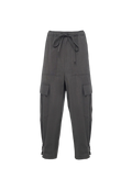 Manila Grace - Pantaloni Cargo In Tessuto Fluido Con Coulisse