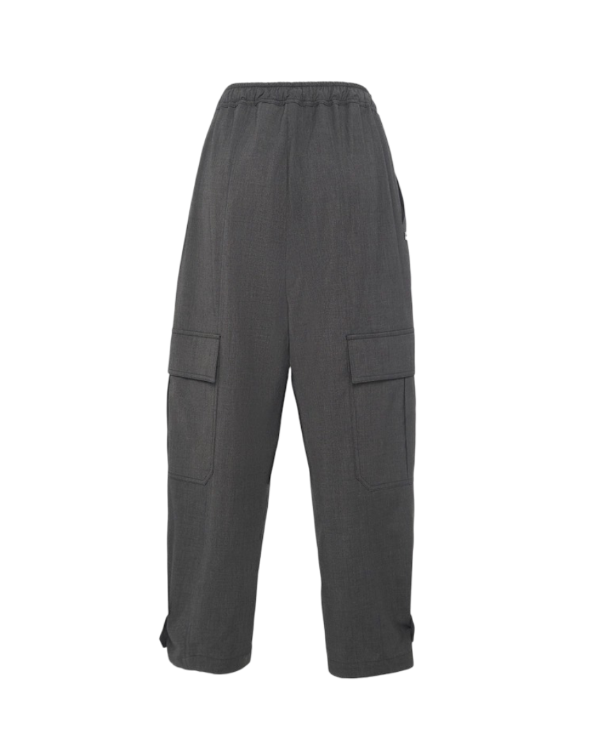 Manila Grace - Pantaloni Cargo In Tessuto Fluido Con Coulisse