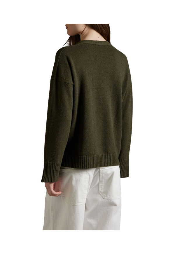 Kangra - Maglia Scollo a V Con Passamaneria Nei Polsi