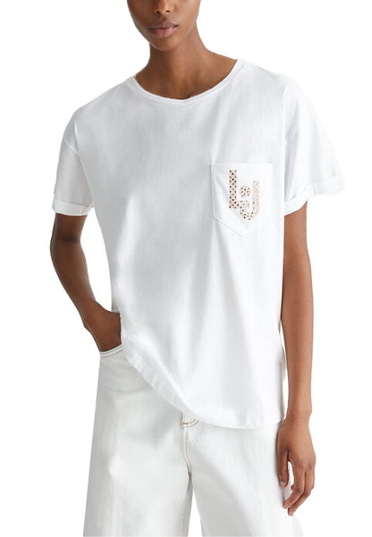 Liu Jo - T-shirt con taschino e strass