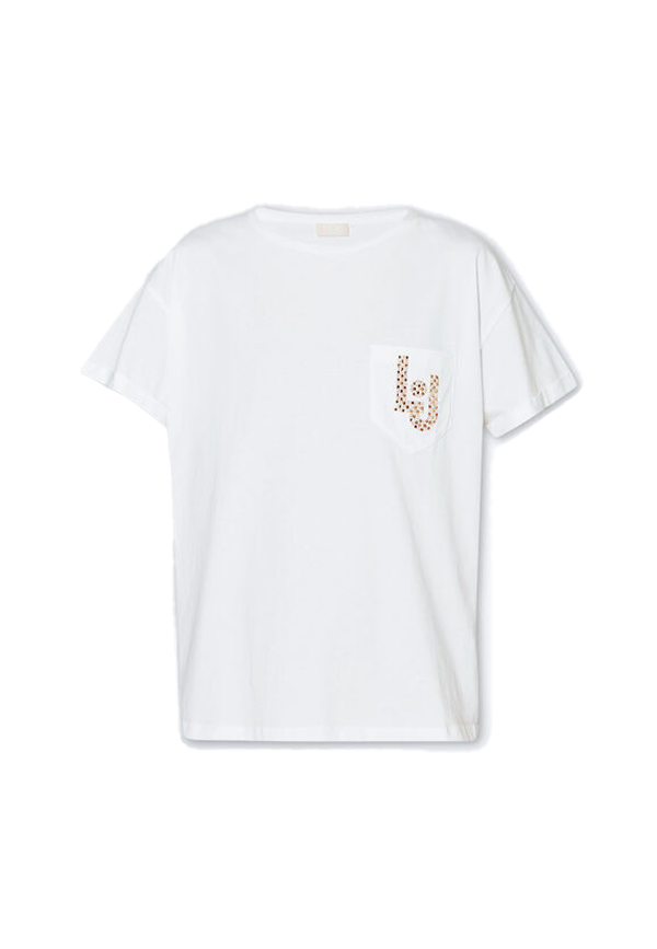 Liu Jo - T-shirt con taschino e strass