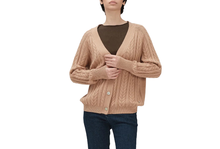 White Wise - Cardigan in angora con trecce