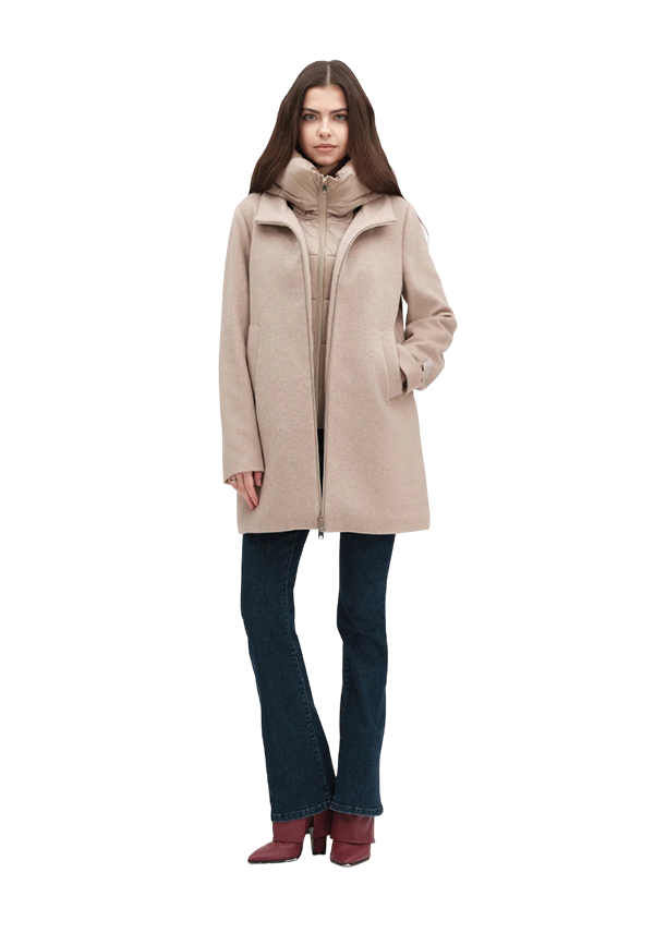 White Wise - Cappotto con zip e pettorina imbottita