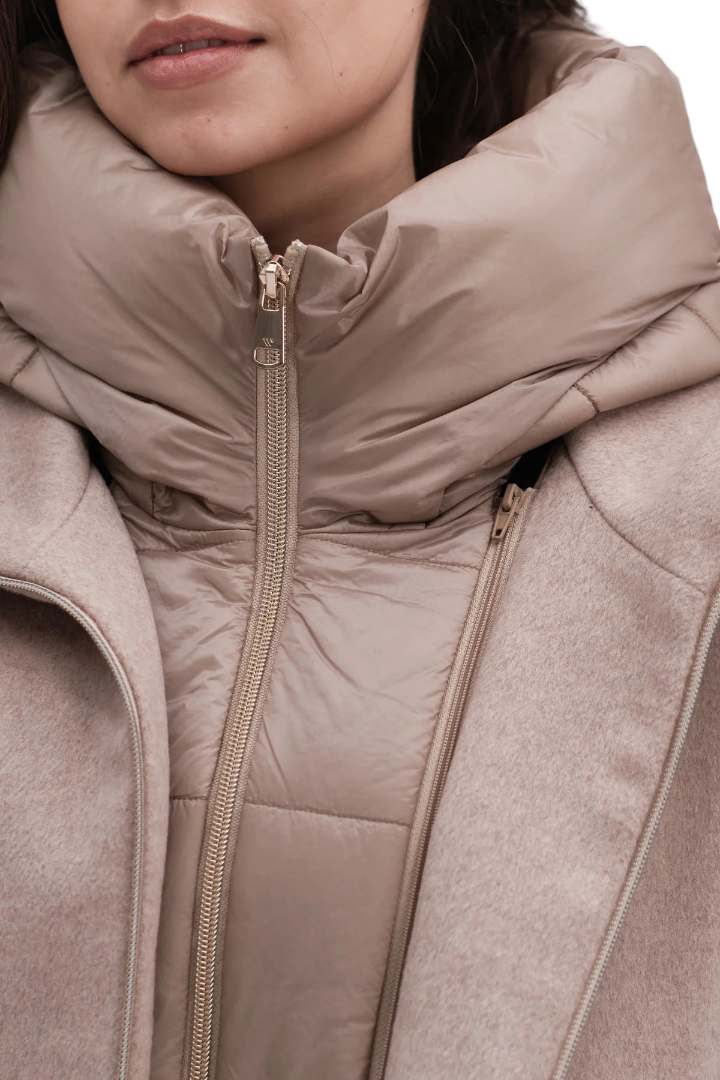 White Wise - Cappotto con zip e pettorina imbottita