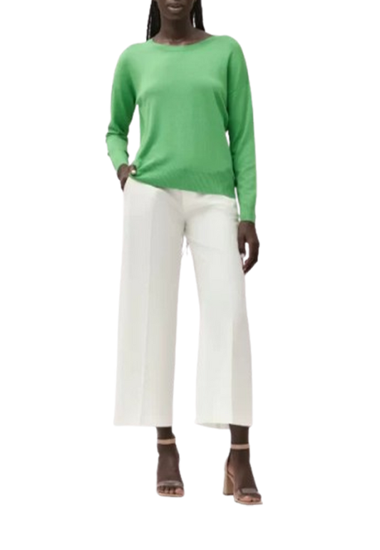 White Wise - Maglia Girocollo Over in Viscosa