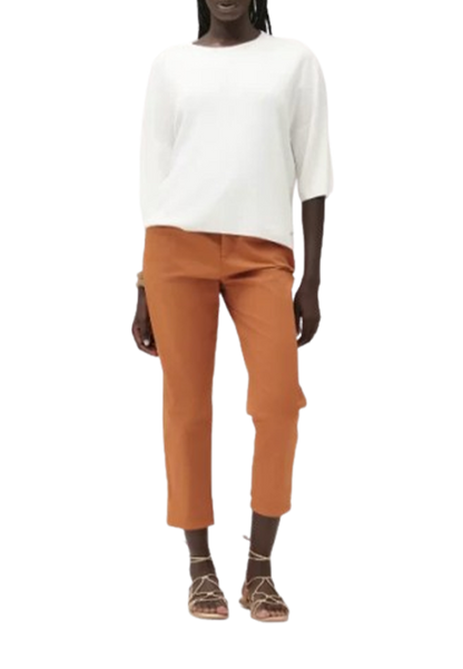 White Wise - T-Shirt in Maglia Chiusa Manica Ampia