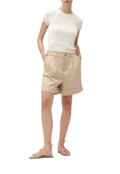White Wise - T-Shirt in Maglia Rib Lurex