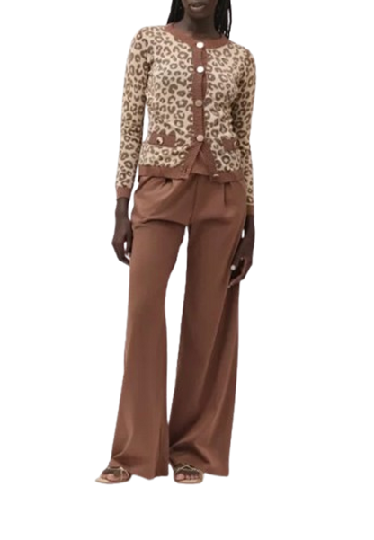 White Wise - Giacca in Maglia Fantasia Animalier