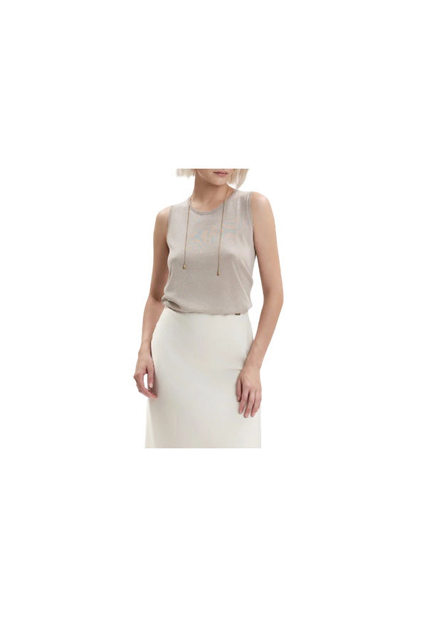 White Wise - Canotta in maglia viscosa seta