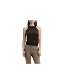 White Wise - Top in maglia con scollo america viscosa seta
