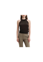 White Wise - Top in maglia con scollo america viscosa seta