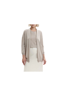 White Wise - Cardigan aperto in viscosa seta