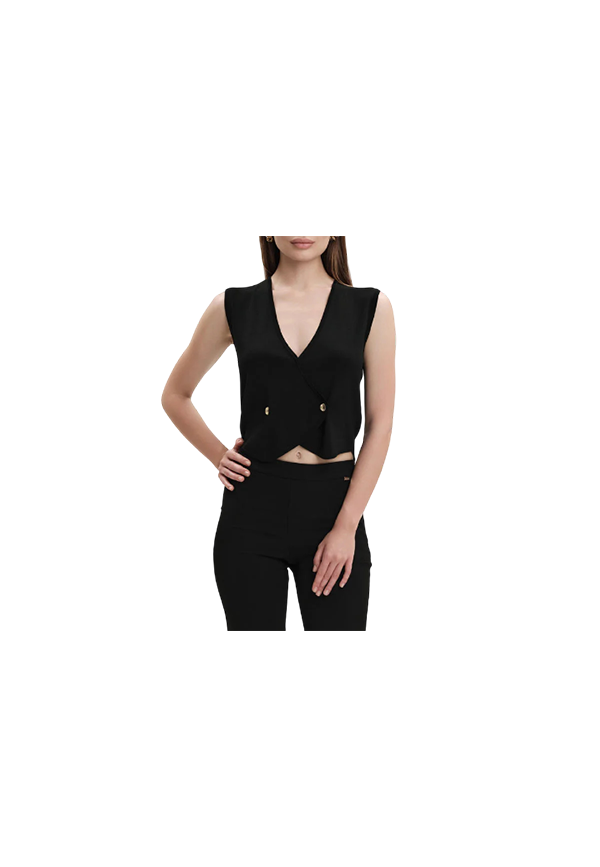 White Wise - Gilet in maglia doppio petto