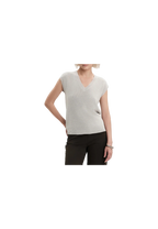 White Wise - Gilet scollo a V maglia inglese lurex
