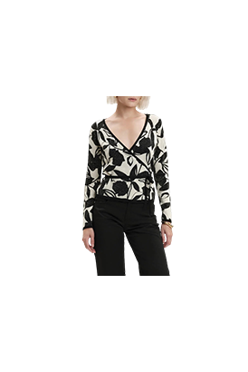 White Wise - Cardigan fantasia con incrocio