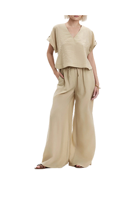 White Wise - Casacca scollo a V Lyocell