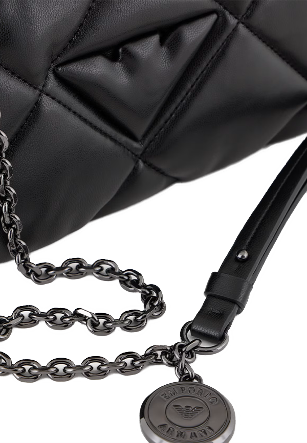 Giorgio Armani - Mini bag a tracolla con patta effetto nappa matelassé