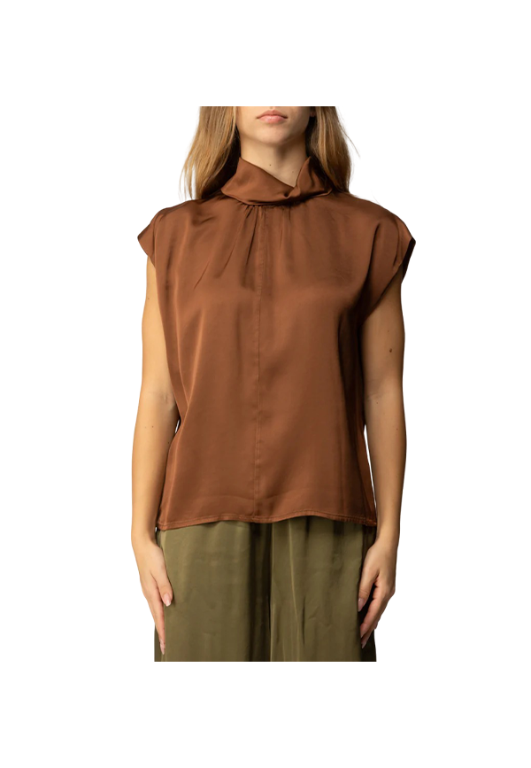 Manila Grace - Blusa In Raso con Colletto
