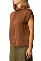 Manila Grace - Blusa In Raso con Colletto