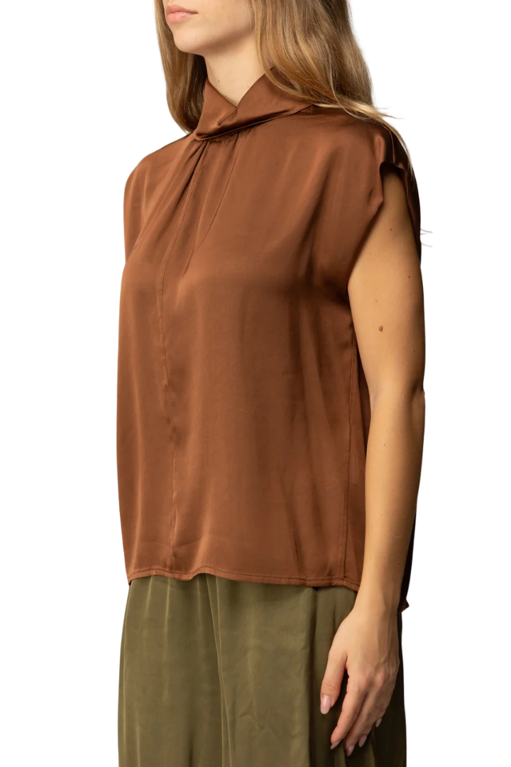 Manila Grace - Blusa In Raso con Colletto