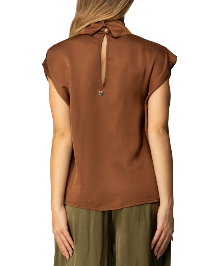 Manila Grace - Blusa In Raso con Colletto