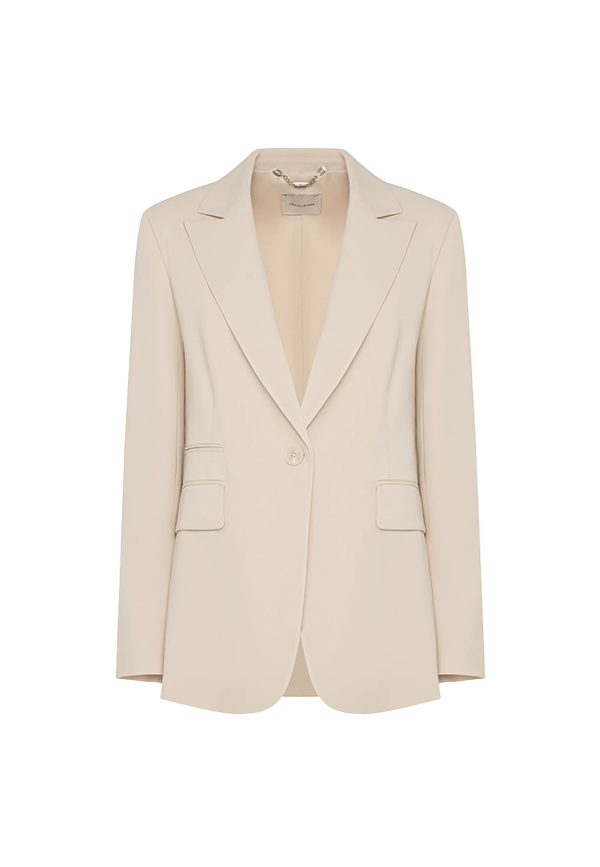 Manila Grace - Blazer Monopetto con Revers a Lancia