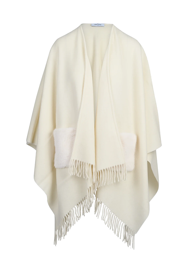 Gran Sasso - Mantella in lana e cashmere con tasche in eco