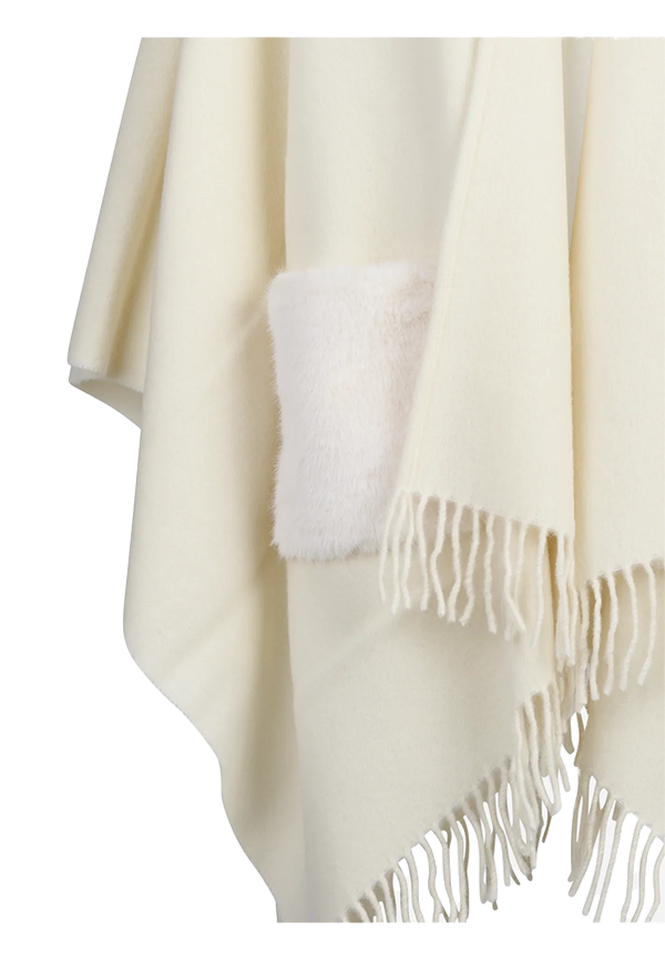 Gran Sasso - Mantella in lana e cashmere con tasche in eco