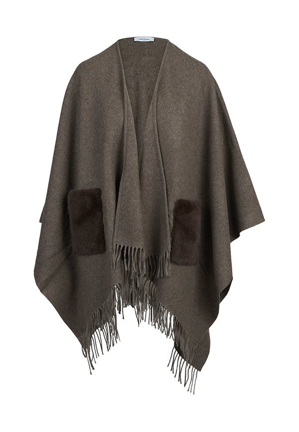 Gran Sasso - Mantella in lana e cashmere con tasche in eco