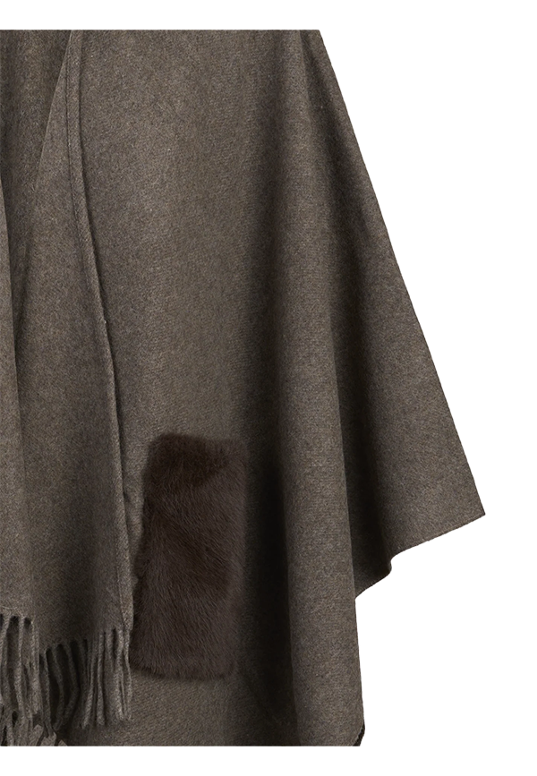 Gran Sasso - Mantella in lana e cashmere con tasche in eco