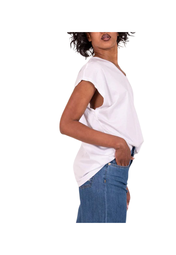 White Wise - Maglia scollo a V filo di scozia