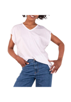 White Wise - Maglia scollo a V filo di scozia