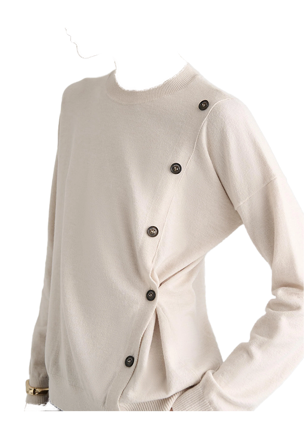Manila Grace - Maglione Girocollo con Bottoni