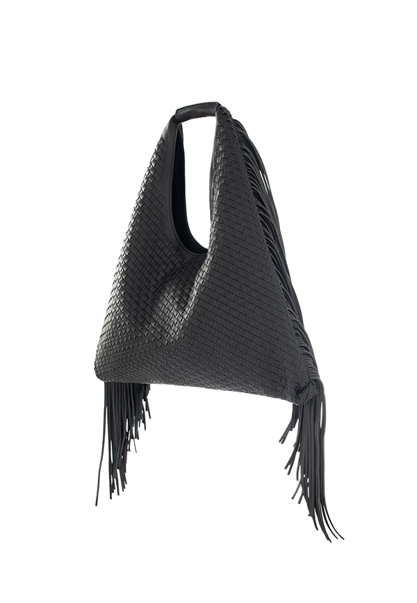 Manila Grace - Borsa Sac Bag con Frange Nero