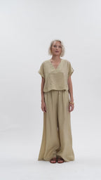White Wise - Pantaloni con coulisse Lyocell