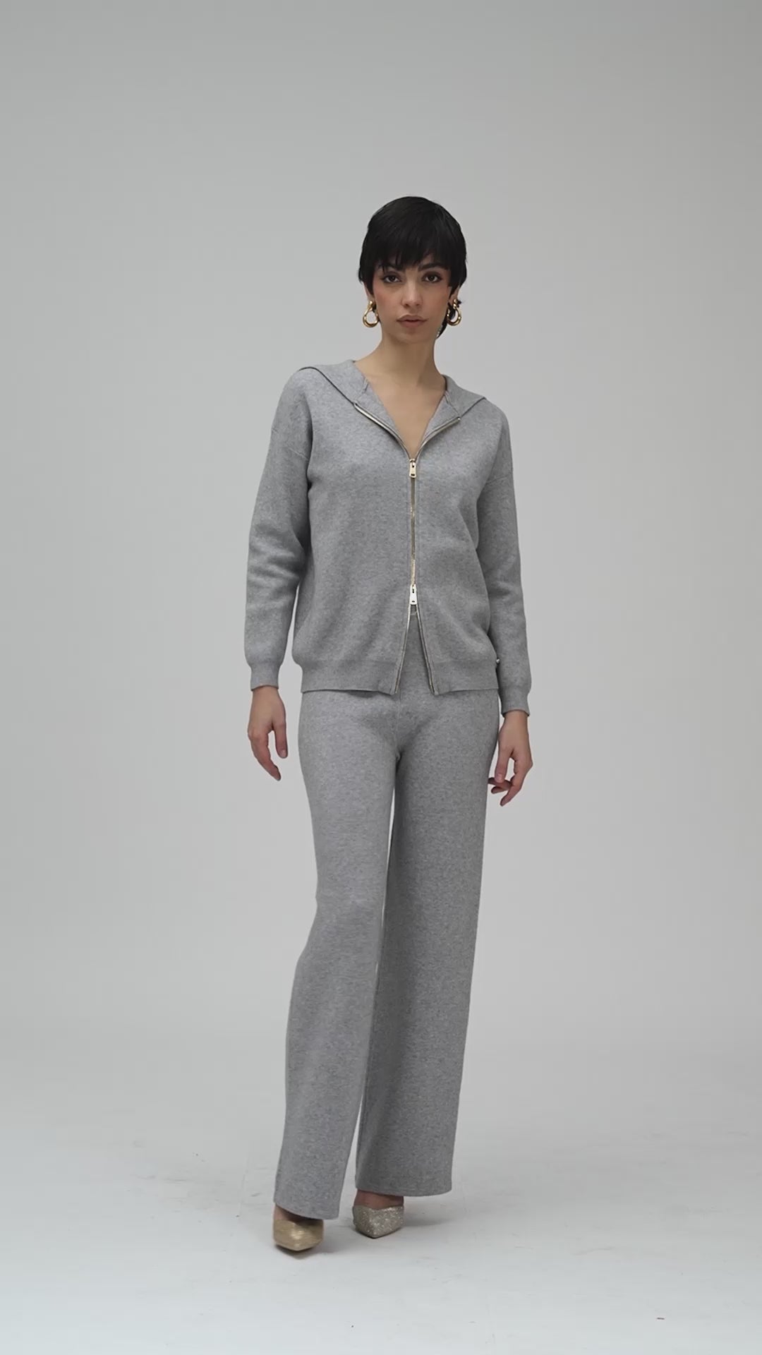 White Wise - Completo in maglia felpa pantalone