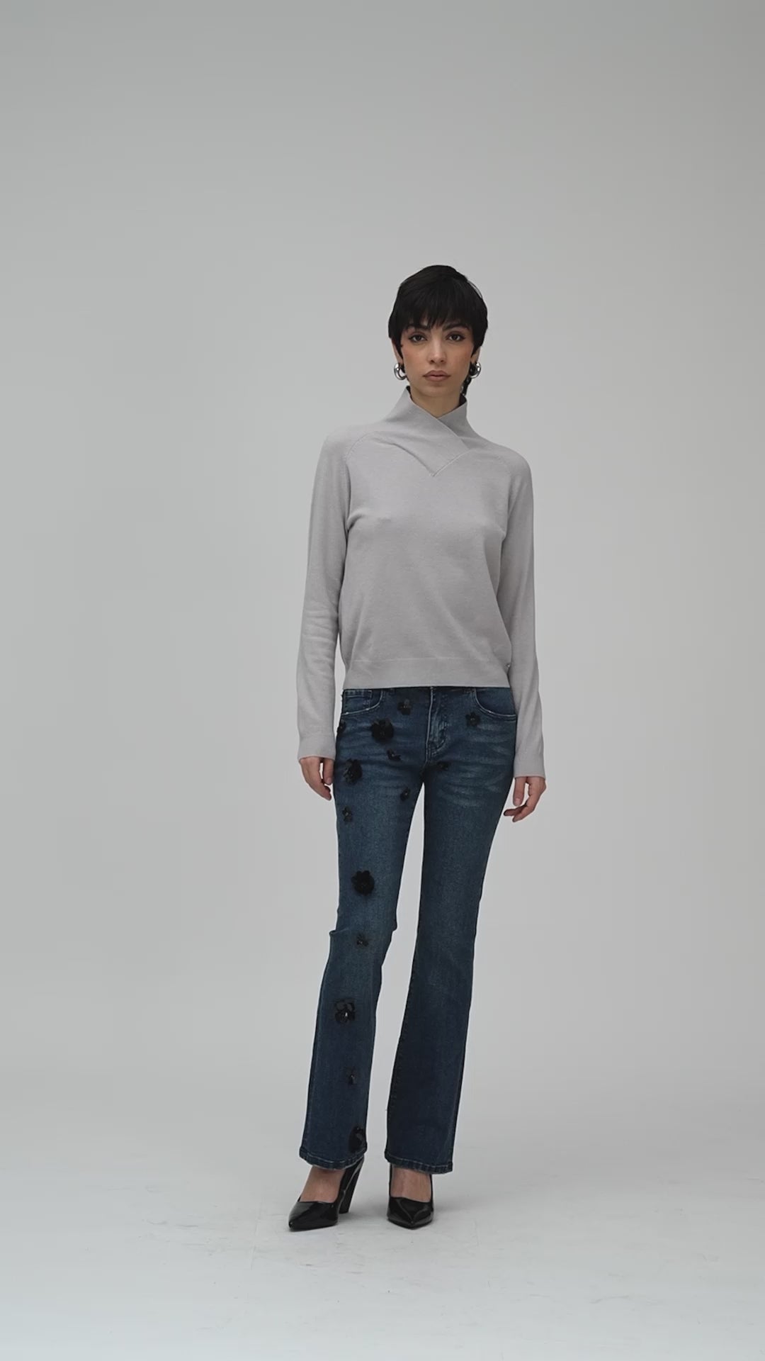 White Wise - Dolcevita collo incrociato viscosa lana