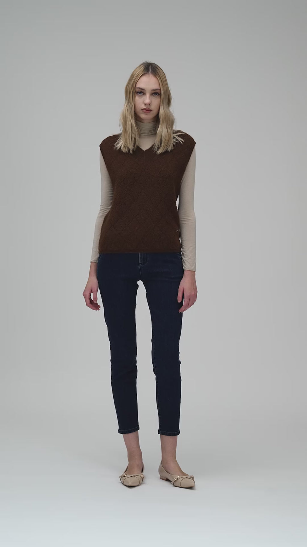 White Wise - Gilet lavorato in alpaca