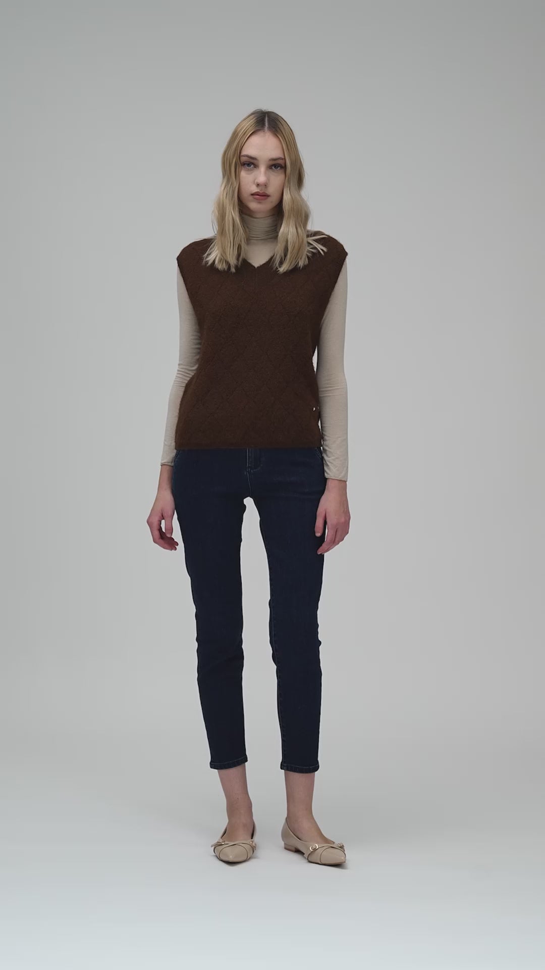 White Wise - Gilet lavorato in alpaca