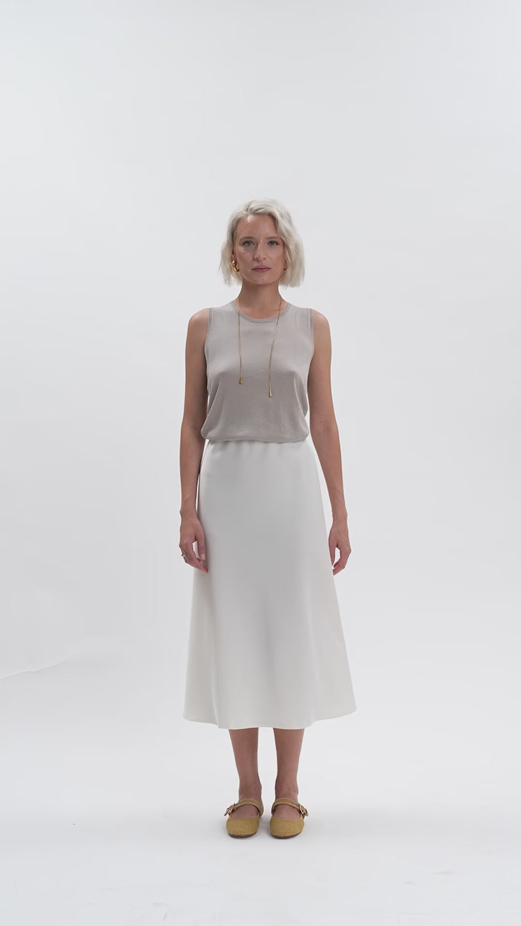 White Wise - Canotta in maglia viscosa seta