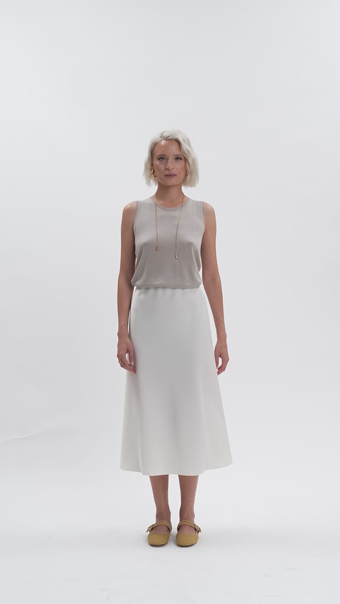 White Wise - Canotta in maglia viscosa seta