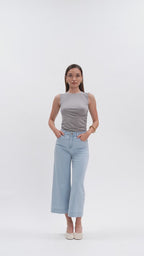 White Wise - Top con drappeggio laterale