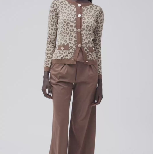 White Wise - Giacca in Maglia Fantasia Animalier