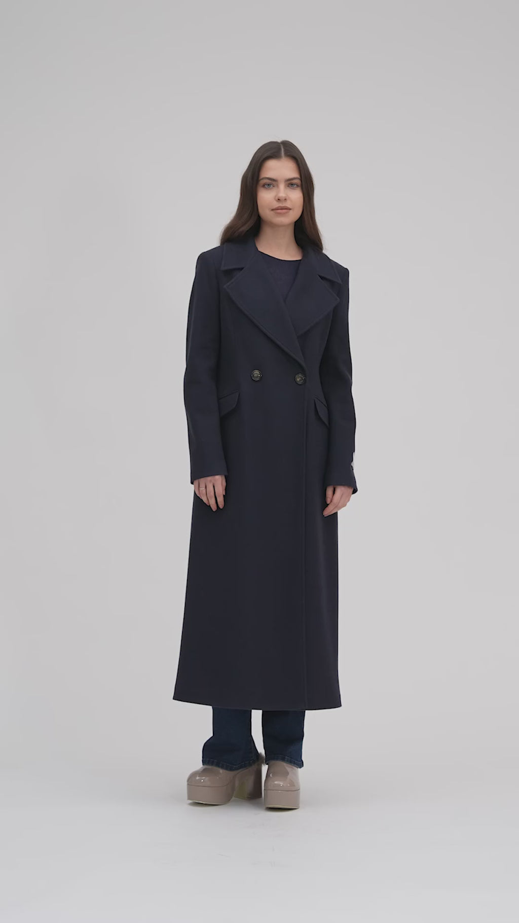 White Wise - Cappotto lungo sfiancato mistolana