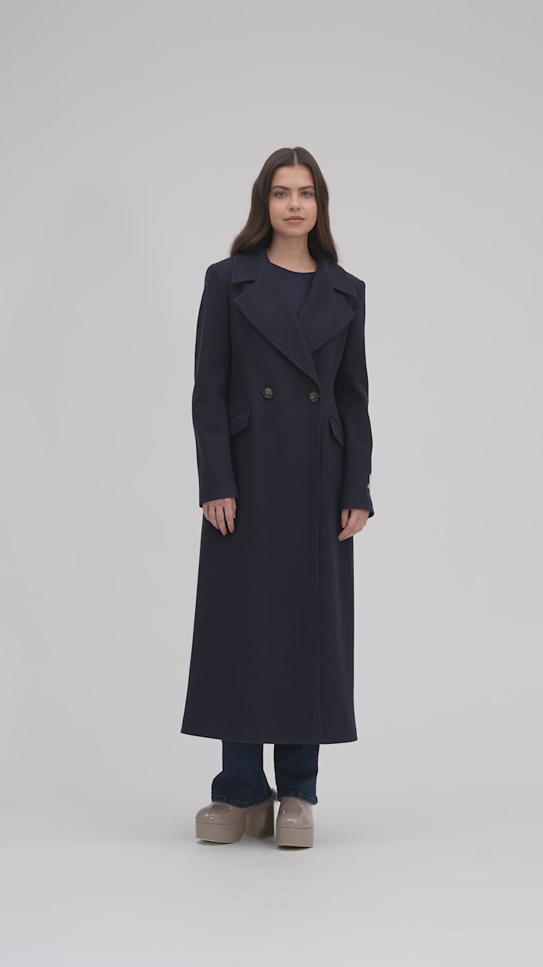 White Wise - Cappotto lungo sfiancato mistolana